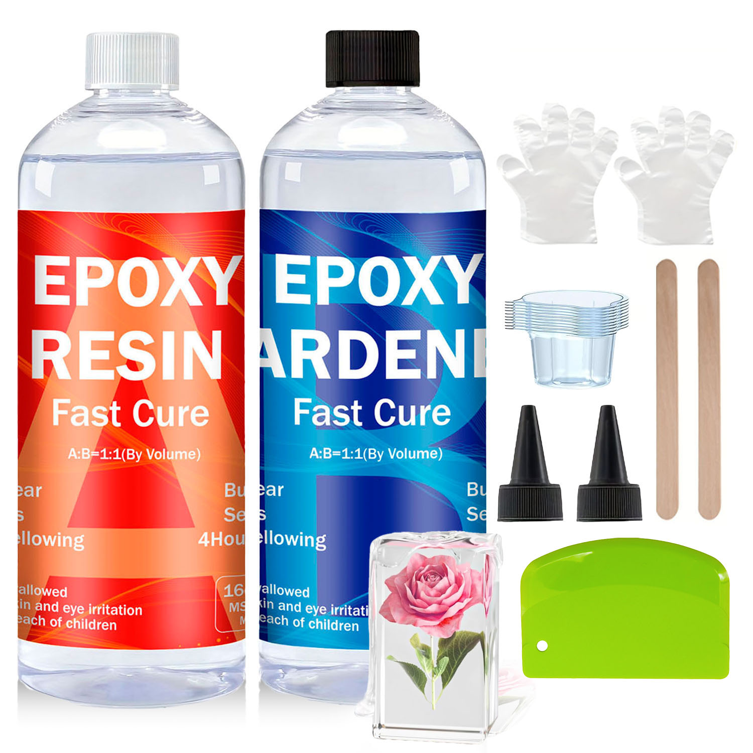 Resin Kit Cast - Kit de résine époxy transparente 8oz/16oz/32oz,