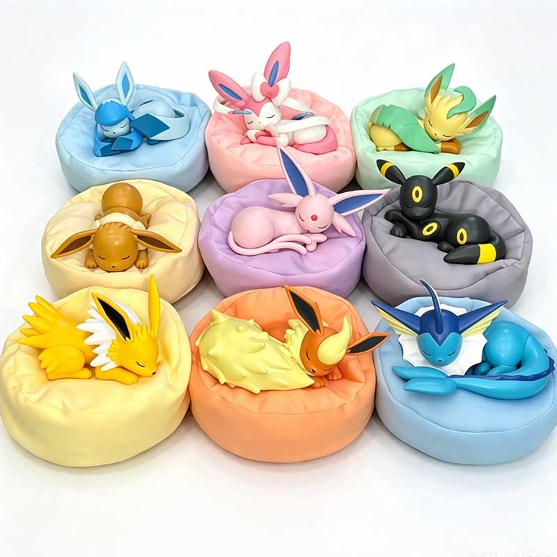 Model Kit Eevee - Lot de 9 figurines Pokémon Eevee