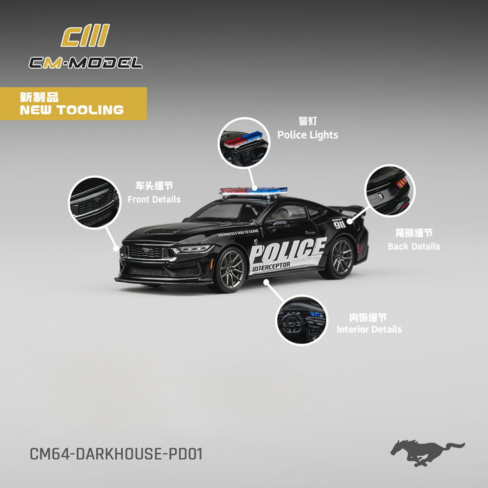 Model Kit Horse - Modèle CM 1/64 Voiture de police