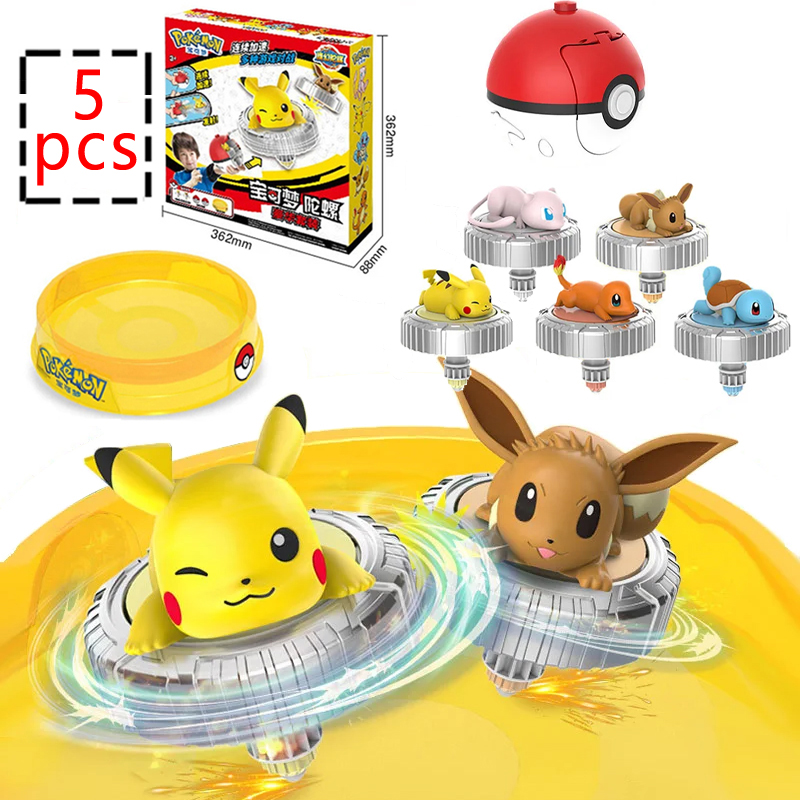 Model Kit Eevee - Lot de 5 figurines rotatives Pokémon,