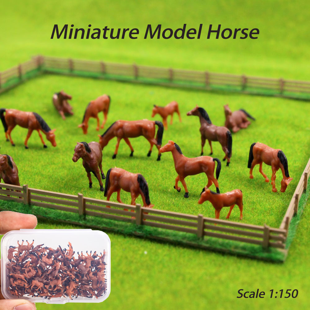 Model Kit Horse - Modèle de cheval Miniature marron ABS,